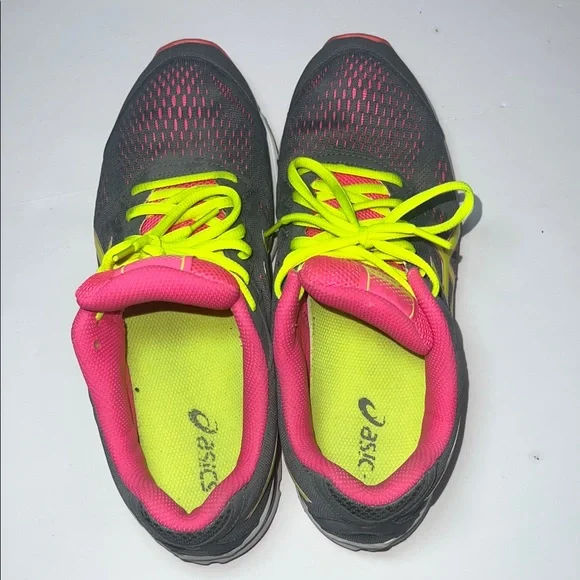 ASICS Women's Black and Neon Yellow Athletic Shoes - Picture 6 of 8
